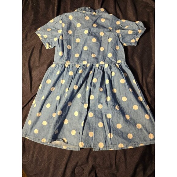 Boutique girls Dress Cool Beans Blue Polka Dot Size 4/5 - Picture 2 of 2